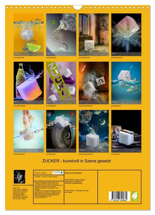 Produktbild: ZUCKER - kunstvoll in Szene gesetzt (Wandkalender 2026 DIN A3 hoch), CALVENDO Monatskalender