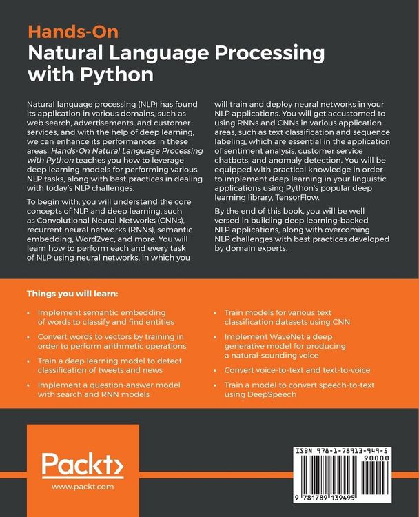 Produktbild: Hands-on Natural Language Processing with Python