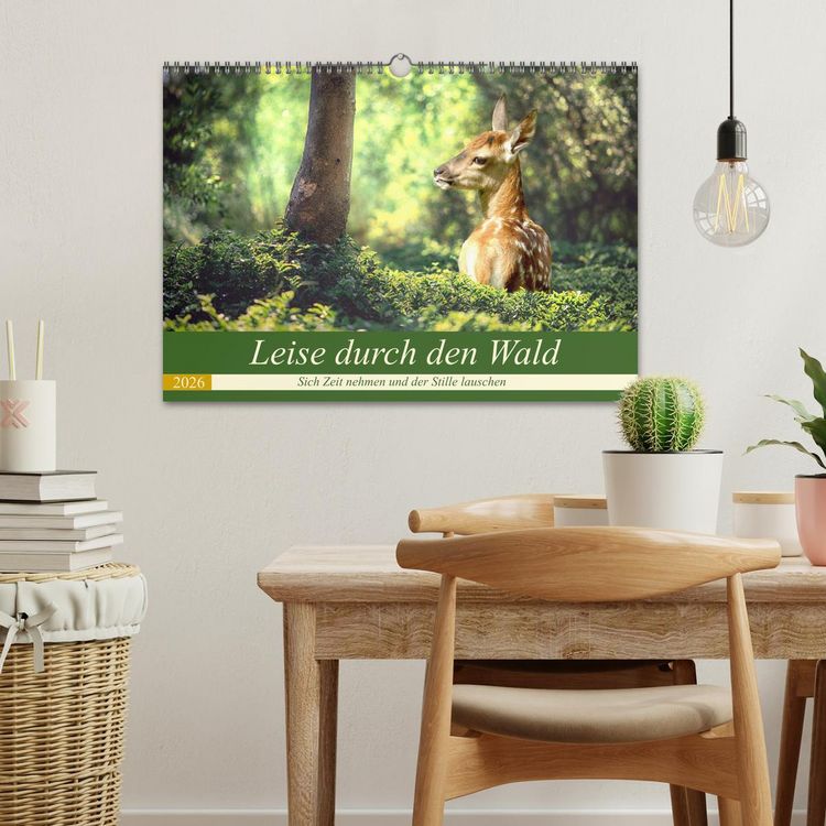 Produktbild: Leise durch den Wald. Sich Zeit nehmen und der Stille lauschen (Wandkalender 2026 DIN A3 quer), CALVENDO Monatskalender