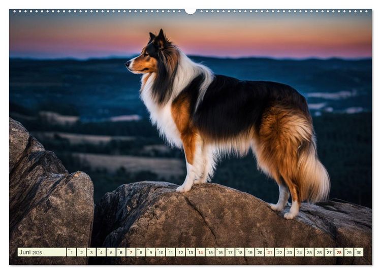 Produktbild: Traumhund Collie (hochwertiger Premium Wandkalender 2026 DIN A2 quer), Kunstdruck in Hochglanz