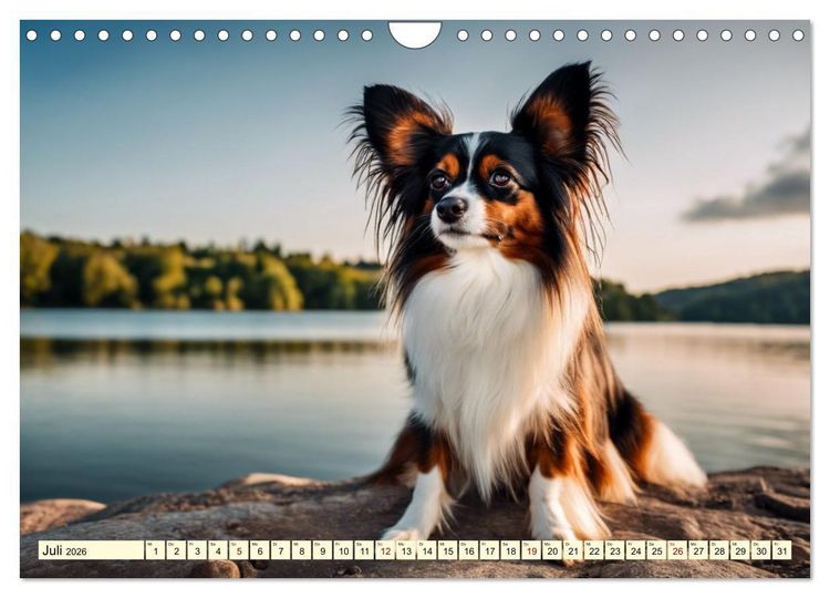 Produktbild: Papillon - bringt jedes Herz zum Schmelzen (Wandkalender 2026 DIN A4 quer), CALVENDO Monatskalender