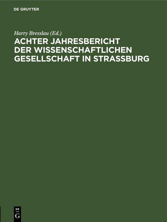 Produktbild: Achter Jahresbericht der Wissenschaftlichen Gesellschaft in Strassburg