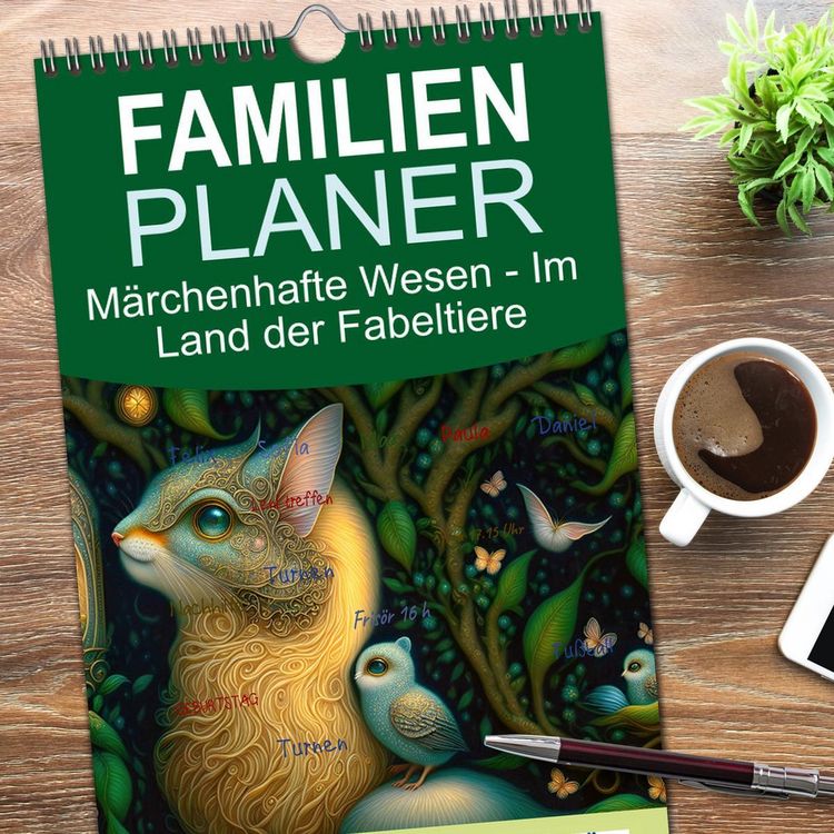 Produktbild: Familienplaner 2026 - M&auml;rchenhafte Wesen - Im Land der Fabeltiere mit 5 Spalten (Wandkalender, 21 x 45 cm) CALVENDO