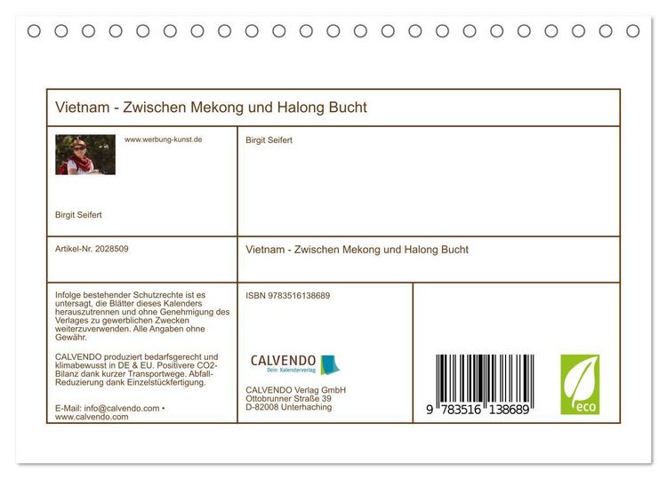 Produktbild: Vietnam - Zwischen Mekong und Halong Bucht (Tischkalender 2026 DIN A5 quer), CALVENDO Monatskalender