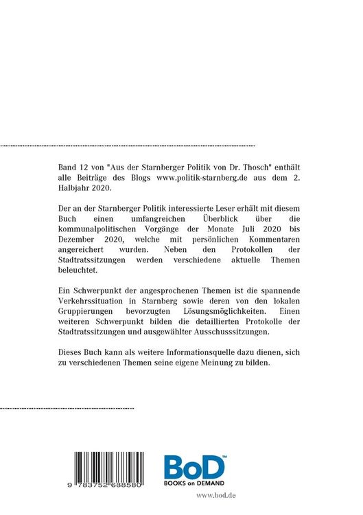 Produktbild: Aus der Starnberger Politik von Dr. Thosch