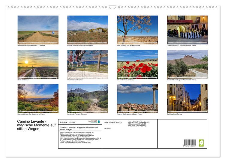 Produktbild: Camino Levante - magische Momente auf stillen Wegen (Wandkalender 2026 DIN A2 quer), CALVENDO Monatskalender