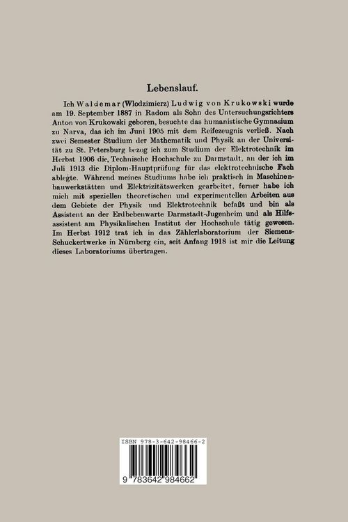 Produktbild: Vorg&auml;nge in der Scheibe Eines Induktionsz&auml;hlers und der Wechselstromkompensator als Hilfsmittel zu Deren Erforschung