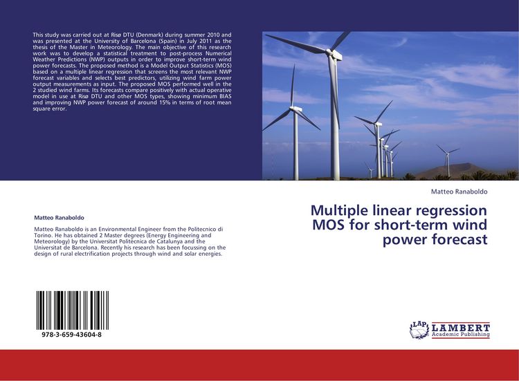 Produktbild: Multiple linear regression MOS for short-term wind power forecast