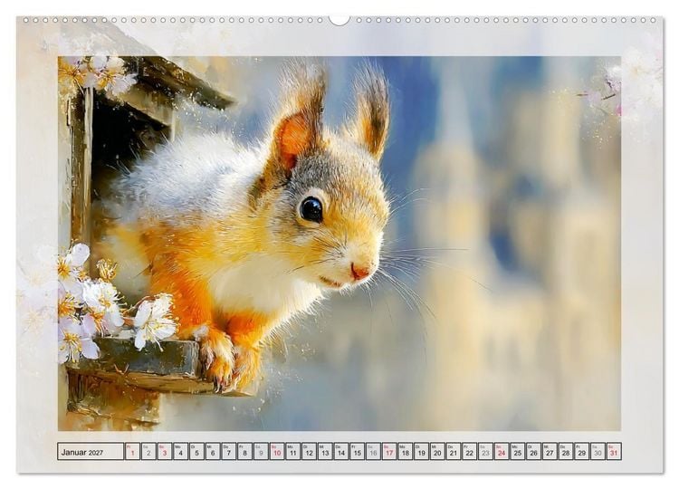 Produktbild: Eichh&ouml;rnchen. Zauberhafte Momente in der Natur (hochwertiger Premium Wandkalender 2027 DIN A2 quer), Kunstdruck in Hochglanz