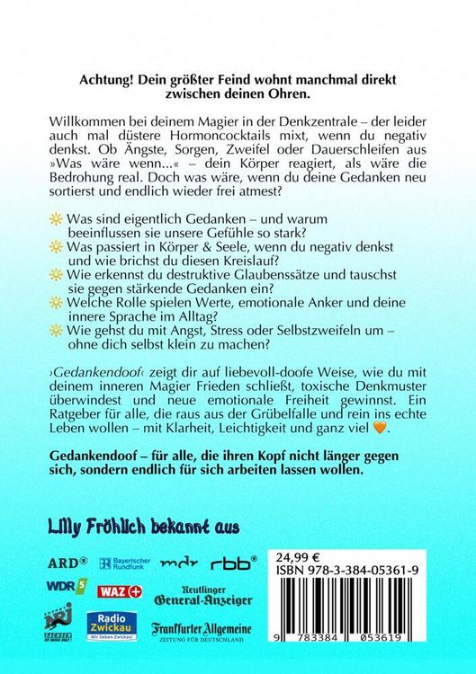 Produktbild: Gedankendoof - Der Ratgeber f&uuml;r mentale St&auml;rke: Gedanken verstehen, negative Muster l&ouml;sen, Glaubenss&auml;tze &auml;ndern & endlich befreit und gl&uuml;cklich leben