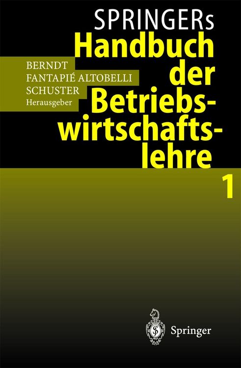 Produktbild: Springers Handbuch der Betriebswirtschaftslehre 1