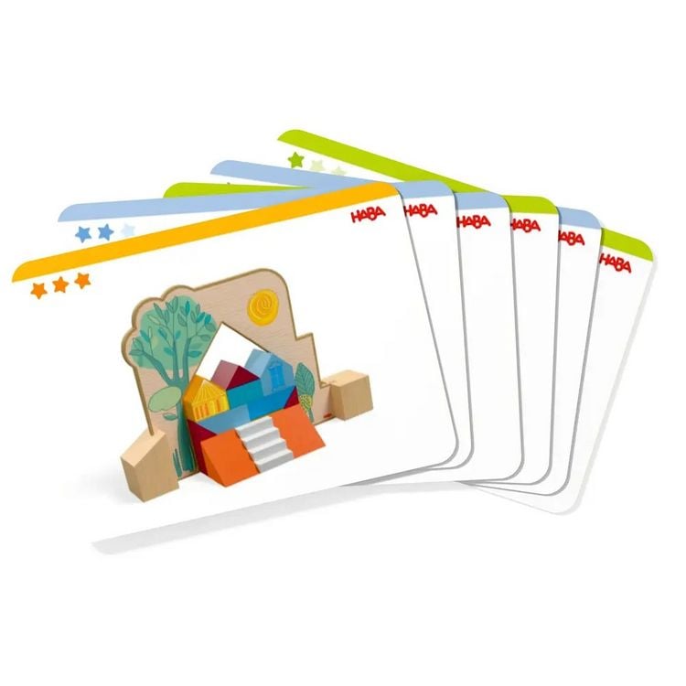 Produktbild: HABA 2012382001 - Stapel-Legespiel Bauspa&szlig; Logik 2in1, 33-teilig, Holz