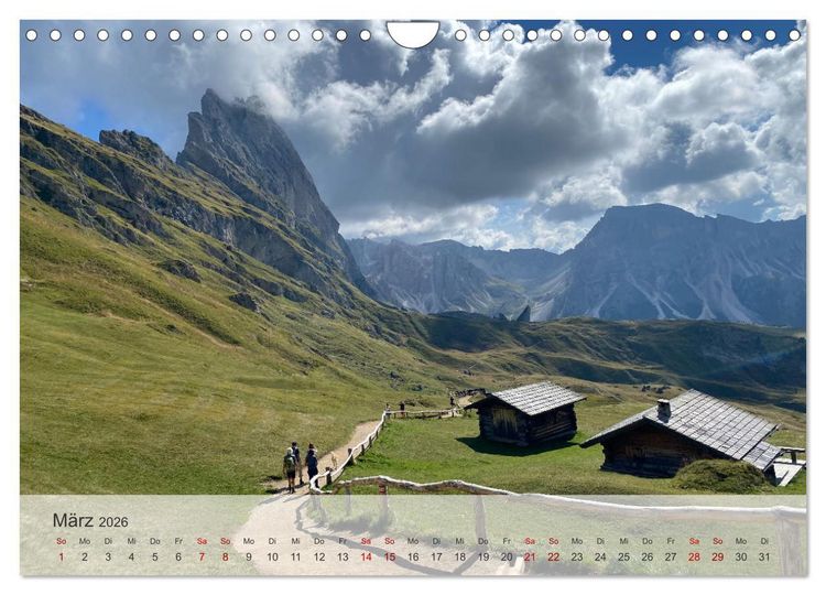Produktbild: Alpenauszeit - Die Bergh&uuml;tten unserer Alpen (Wandkalender 2026 DIN A4 quer), CALVENDO Monatskalender