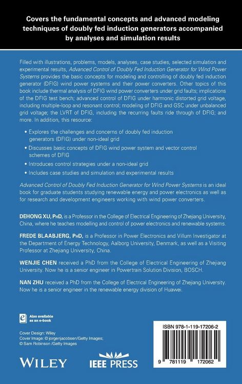 Produktbild: Advanced Control of Doubly Fed Induction Generator for Wind Power Systems