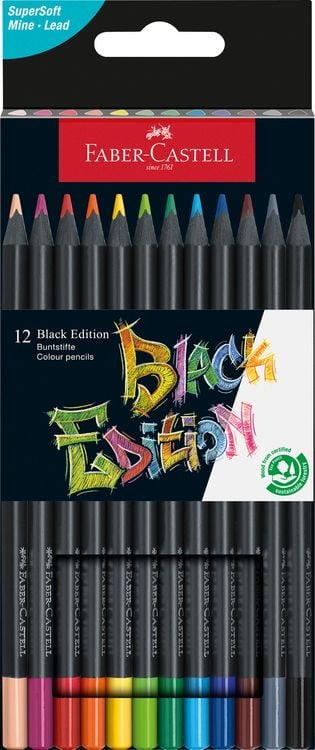 Produktbild: Faber-Castell Buntstifte Black Edition 12er Set