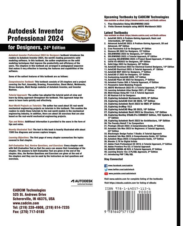 Produktbild: Autodesk Inventor Professional 2024 for Designers, 24th Edition