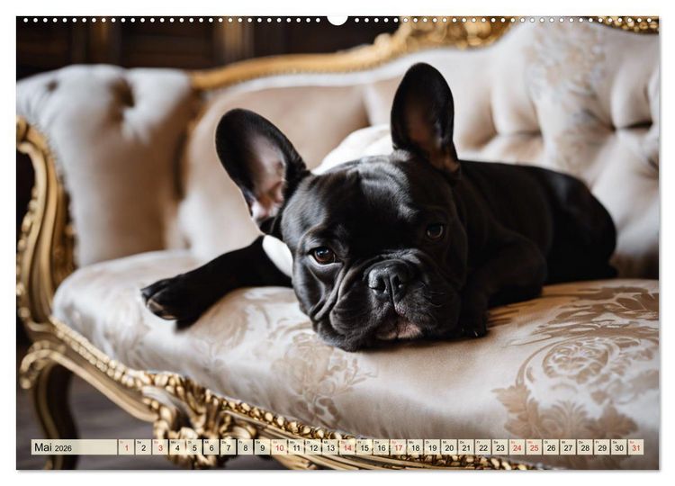Produktbild: Kleine K&ouml;nige - Franz&ouml;sische Bulldoggen (Wandkalender 2026 DIN A2 quer), CALVENDO Monatskalender