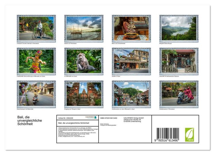 Produktbild: Bali, die unvergleichliche Sch&ouml;nheit (Wandkalender 2026 DIN A4 quer), CALVENDO Monatskalender