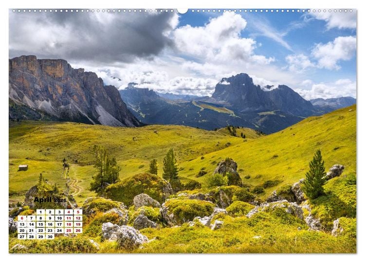 Produktbild: Berggipfel der Dolomiten (hochwertiger Premium Wandkalender 2026 DIN A2 quer), Kunstdruck in Hochglanz