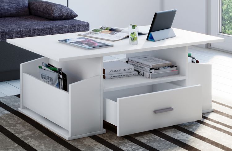 Produktbild: Holz Sofatisch Couchtisch Schublade Junata