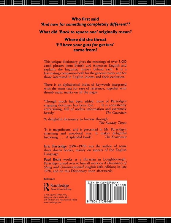Produktbild: A Dictionary of Catch Phrases
