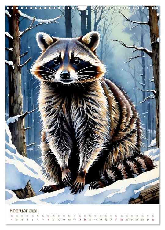 Produktbild: Heimische Wildtiere 2026 (Wandkalender 2026 DIN A3 hoch), CALVENDO Monatskalender