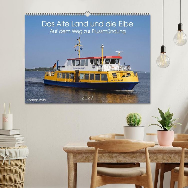 Produktbild: Das Alte Land und die Elbe. Auf dem Weg zur Flussm&uuml;ndung (Wandkalender 2027 DIN A2 quer), CALVENDO Monatskalender