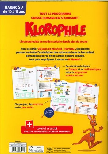 Produktbild: Klorophile 15 jours en vacances : HarmoS 7