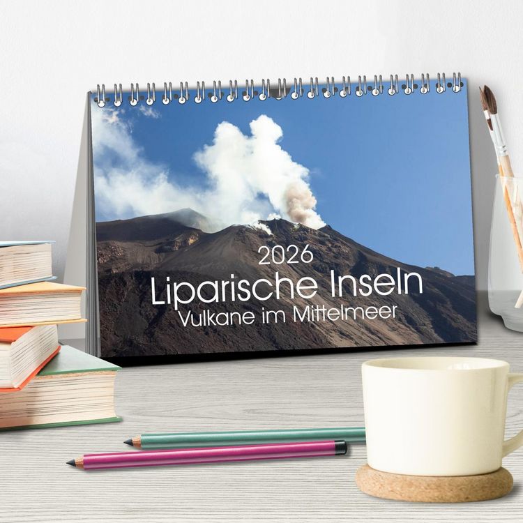 Produktbild: Liparische Inseln - Vulkane im Mittelmeer (Tischkalender 2026 DIN A5 quer), CALVENDO Monatskalender