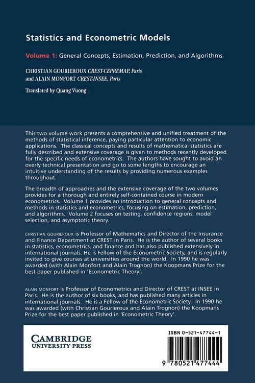 Produktbild: Statistics and Econometric Models