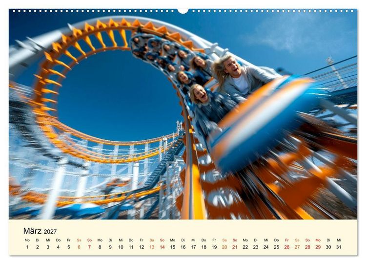 Produktbild: Achterbahn - High Tech, High Speed, High Thrill (hochwertiger Premium Wandkalender 2027 DIN A2 quer), Kunstdruck in Hochglanz