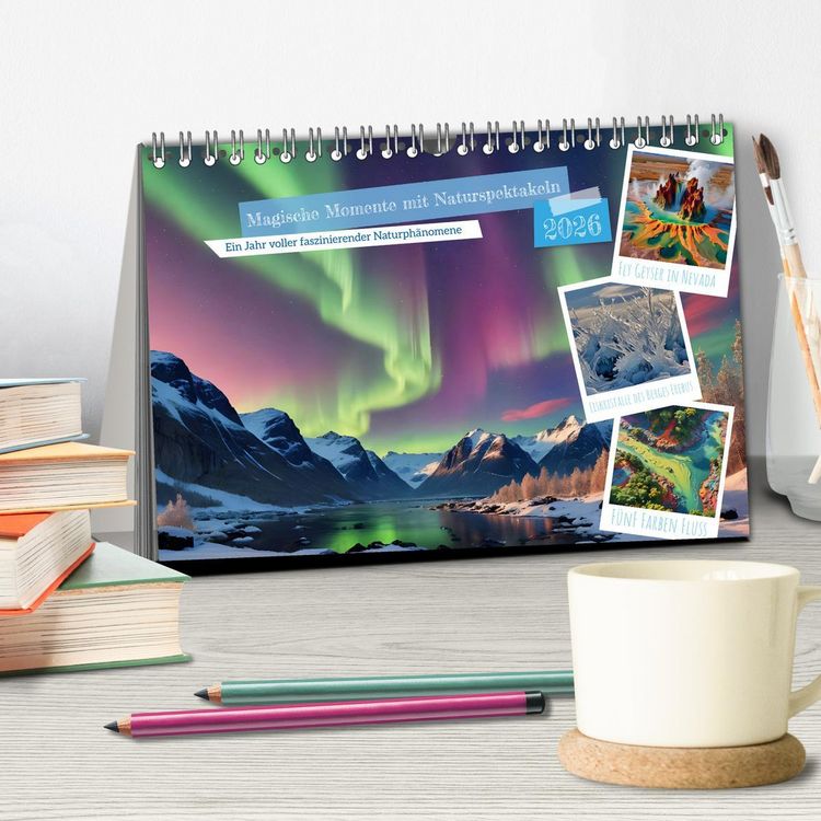 Produktbild: Magische Momente mit Naturspektakeln (Tischkalender 2026 DIN A5 quer), CALVENDO Monatskalender