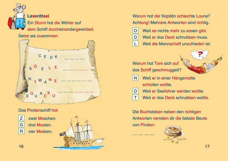 LESEMAUS zum Lesenlernen Sammelbände: Die spannendsten Piraten-Silben-Geschichten