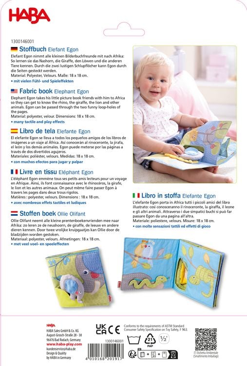 Produktbild: Stoffbuch Elefant Egon