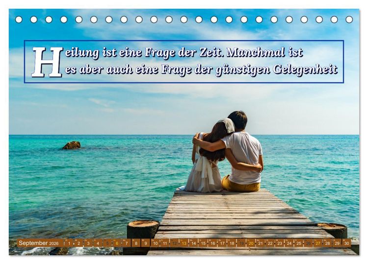 Produktbild: Achtsamkeit Gesundheit mit coolen Spr&uuml;chen zum Wohlbefinden (Tischkalender 2026 DIN A5 quer), CALVENDO Monatskalender