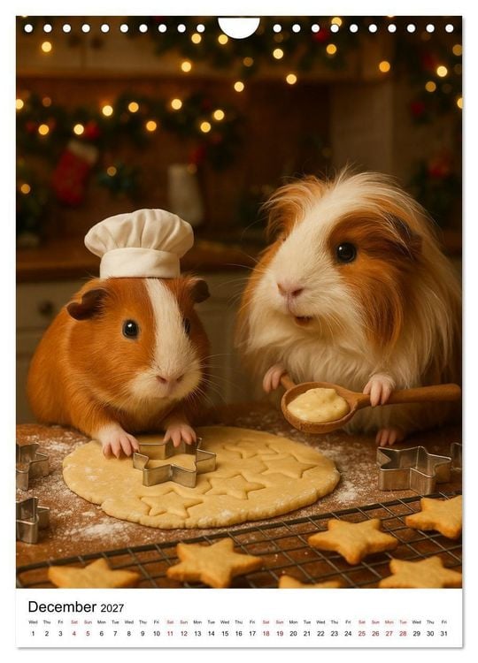 Produktbild: Guinea Pigs Cozy Moments (Wall Calendar 2027 DIN A4 portrait), CALVENDO 12 Month Wall Calendar