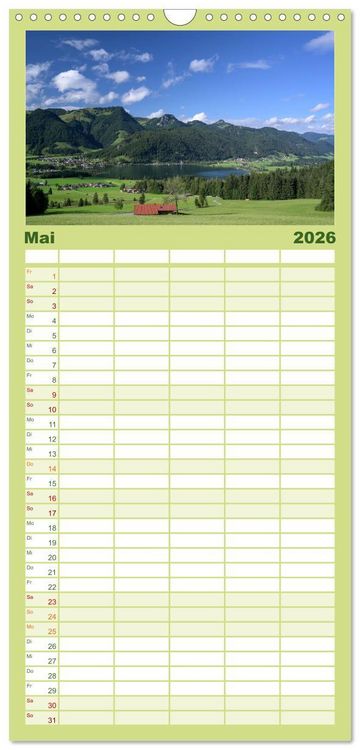 Produktbild: Familienplaner 2026 - Kaiserwinkl - Sommerbilder aus Tirol mit 5 Spalten (Wandkalender, 21 x 45 cm) CALVENDO