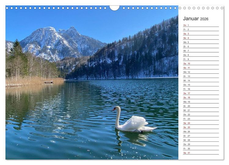 Produktbild: Alpenauszeit - Traumhafte Bergmomente am Wasser (Wandkalender 2026 DIN A3 quer), CALVENDO Monatskalender
