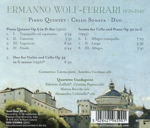 Produktbild: Wolf-Ferrari:Piano Quintet,Cello Sonata,Duo