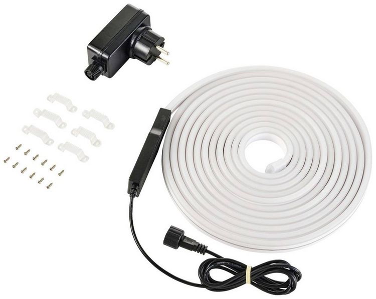 Produktbild: Sygonix SY-4980312 LED-Streifen mit Stecker 230V 5m RGB, Warmwei&szlig; 1St.