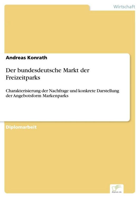 Produktbild: Der bundesdeutsche Markt der Freizeitparks