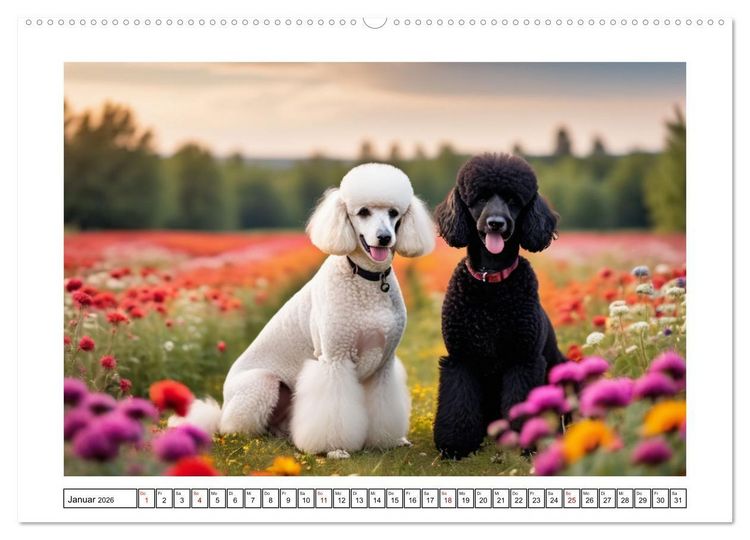 Produktbild: Haustiere - Black and White (Wandkalender 2026 DIN A2 quer), CALVENDO Monatskalender
