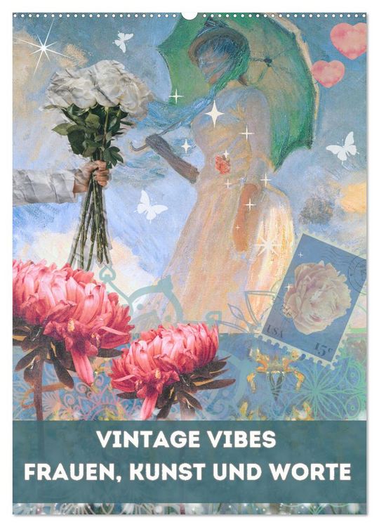 Produktbild: Vintage Vibes &ndash; Frauen, Kunst und Worte (Wandkalender 2026 DIN A2 hoch), CALVENDO Monatskalender