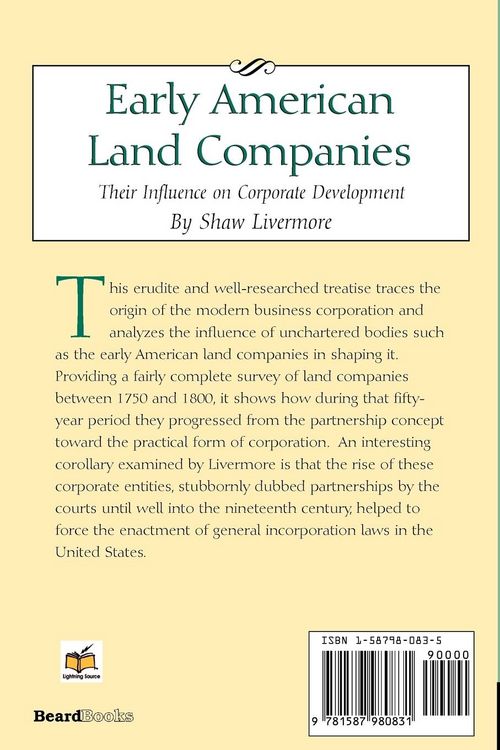 Produktbild: Early American Land Companies