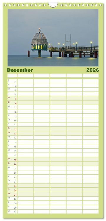 Produktbild: Familienplaner 2026 - Fischland Dar&szlig; Zingst &ndash; Die Halbinsel an der Ostsee mit 5 Spalten (Wandkalender, 21 x 45 cm) CALVENDO
