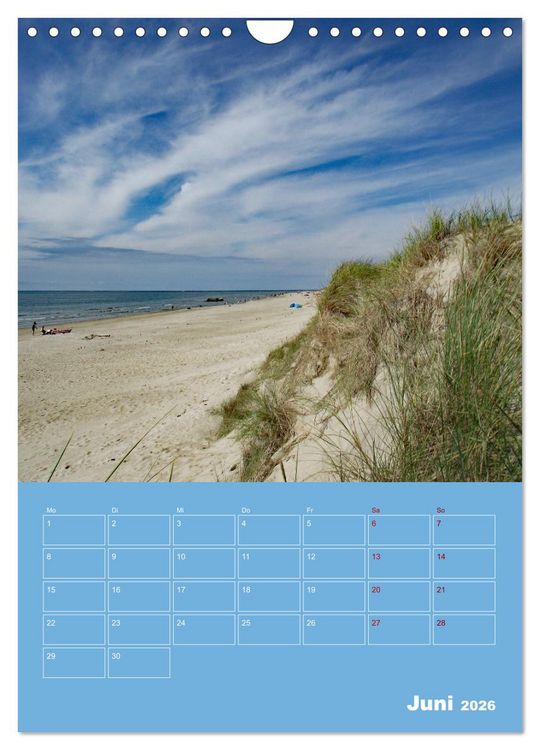 Produktbild: Nordseereise &ndash; J&uuml;tland in D&auml;nemark &ndash; Von Blavand bis Henne Strand (Wandkalender 2026 DIN A4 hoch), CALVENDO Monatskalender