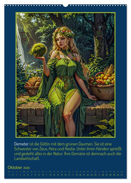 Produktbild: Olympische G&ouml;tter (Wandkalender 2026 DIN A2 hoch), CALVENDO Monatskalender