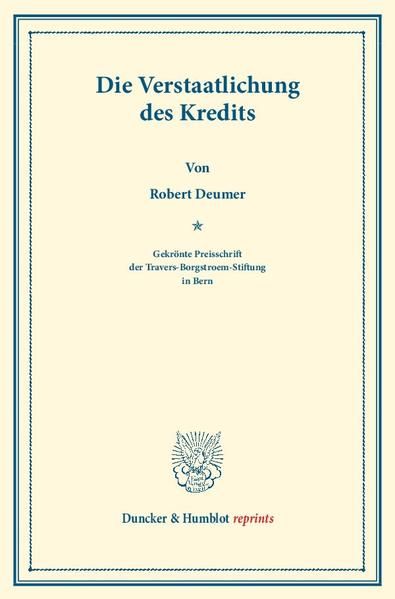 Produktbild: Die Verstaatlichung des Kredits.