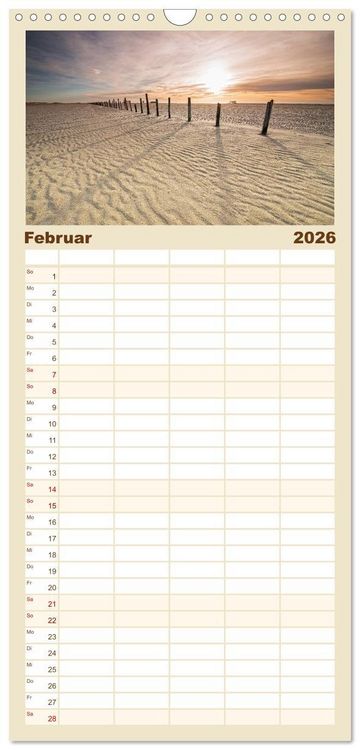 Produktbild: Familienplaner 2026 - St. Peter-Ording mit 5 Spalten (Wandkalender, 21 x 45 cm) CALVENDO