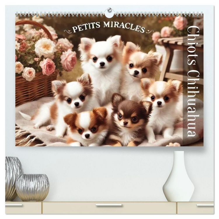 Produktbild: Chiots Chihuahua - Petits miracles (Calendrier mural 2026 DIN A2 vertical) calendrier de bureau